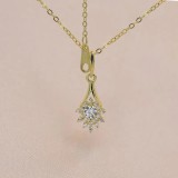 Lantisor Din Argint Auriu Model --- Floare Lacrima --- FINUT 40 sau 45 cm, Argintboutique