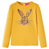Tricou pentru m&acirc;neci lungi pentru copii, ocru, 116, vidaXL