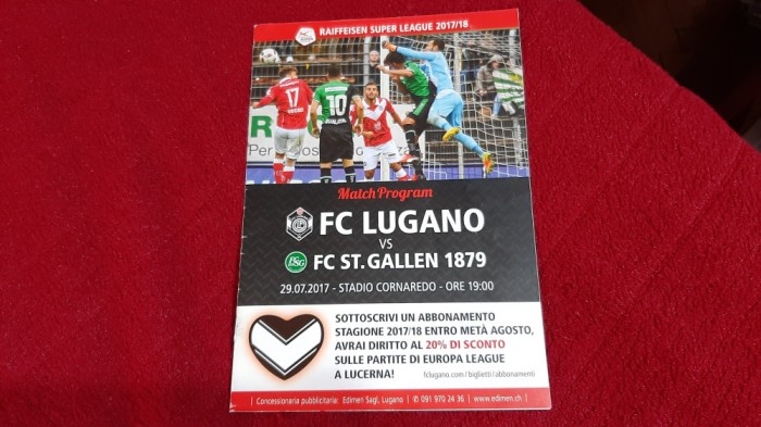 program FC Lugano - FC St. gallen 1879