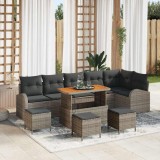 vidaXL Set de canapele pentru grădină 10 pcs Gri 110 x 55 x 71 cm