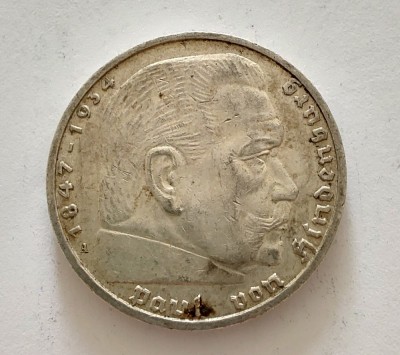Germania - 5 Reichsmark 1938 A - Argint foto
