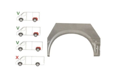 Segment aripa spate FORD TRANSIT (V184/5), 05.2000-04.2006; TRANSIT/TOURNEO (V347/8), 05.2006-04.2013, model scurt, KLOKKERHOLM, spate, partea stanga foto