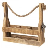 Cumpara ieftin Suport 3 sticle din lemn natur 32x11x32 cm