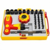 Set Surubelnite cu Clichet 62 Piese CR-V ,Capete Tubulare si Biti Inclusi