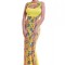 E486-9 Rochie de seara, tip sirena, cu imprimeu multicolor
