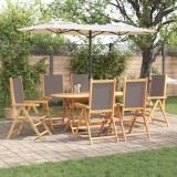 VidaXL Set de dining pentru grădină Manual 7 pcs Antracit 6-Persoane