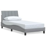 Cumpara ieftin Cadru de pat fara saltea, Hanko, gri deschis, 80x200 cm, textil