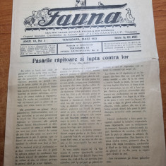 revista fauna mai 1933-pasarile rapitoare si lupta contra lor