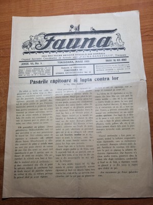 revista fauna mai 1933-pasarile rapitoare si lupta contra lor foto