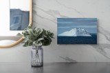 Tablou Canvas, "Misterul ghețarului plutitor &icirc;nghețat", Gheață, Ocean, Cer, Albastru, Insulă, Natură, Nor, Rece, 39 x 26 cm, CMCLASS
