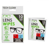șervețele Umede pentru Ochelari, Tech Clean, Anti-Fog, Anti-Static, Set 10 Bucăți