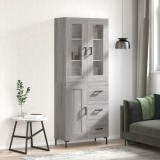 Dulap &icirc;nalt, gri sonoma, 69,5x34x180 cm, lemn compozit