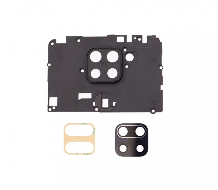 Geam Camera Xiaomi Redmi Note 9, Negru + Rama