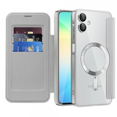 Husa MagSafe pentru Samsung Galaxy A06 A065, Techsuit, SmartMag Book, Gri foto