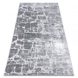 Covor MEFE modern 6184 Pavaj cărămidă structural două niveluri de l&acirc;nă gri inchis, 180x270 cm, Dreptunghi, Lana