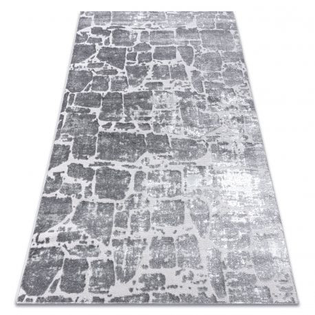 Covor MEFE modern 6184 Pavaj cărămidă structural două niveluri de l&acirc;nă gri inchis, 180x270 cm