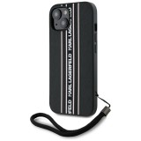 Husa originala iPhone 15 Karl Lagerfeld Saffiano Athleisure Stripes Cord, roz, KLHCP15SPAMSCNSP