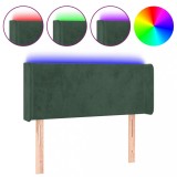 Cumpara ieftin Tablie de pat cu LED, verde inchis, 83x16x78/88 cm, catifea