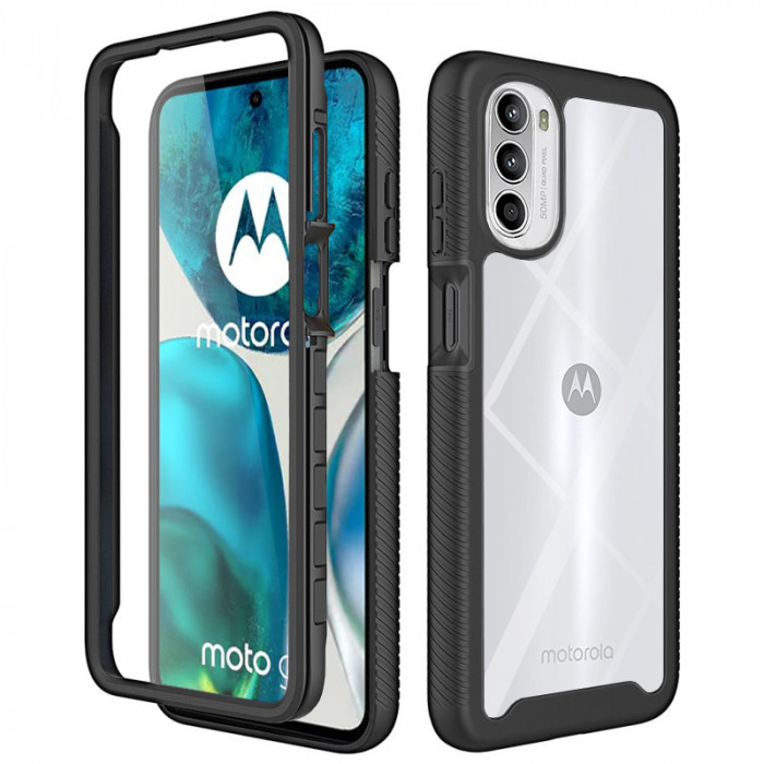 Husa pentru Motorola Moto G52 / Moto G82 5G + Folie, Techsuit Defense360 Pro, Black