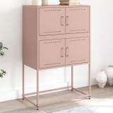 Dulap metalic roz Gossi, 68.5x38.5x107 cm, 4 compartimente, depozitare, otel, stil industrial, organizare