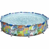 Piscina Supraterana Bestway Steel Pro, 305x66cm, Structura Otel, PVC, Albastru, Rotunda, Detașabilă, Pentru Copii