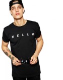 Cumpara ieftin Tricou negru barbati - HELLO - L, THEICONIC