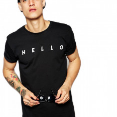 Tricou negru barbati - HELLO - M