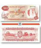 !!! GUYANA - 1 DOLAR (1966 - 1992) - P 21 g 2 - UNC / SERIA B 45