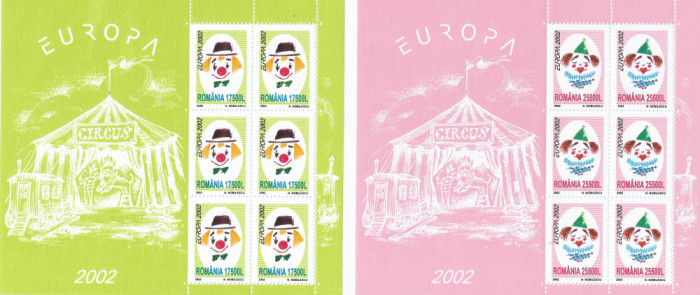 Romania, LP 1584a/2002, Europa 2002 - Circul, bloc de 6 marci, MNH
