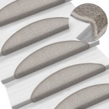 Cumpara ieftin Covorașe de scări, 15 buc, gri taupe, 56 x 17 x 3 cm, vidaXL