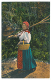 3686 - Tara CALATEI Salaj Ethnic woman Port Popular - old postcard unused - 1916, Necirculata, Printata