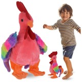 JUCĂRIE INTERACTIVĂ CU MASCOTA DE GĂINĂ ȘI CĂLĂREȚ PENTRU COPII, CARE DANSEAZĂ ȘI SE JOACĂ