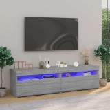 vidaXL Comodă TV cu lumini LED, 2 buc., Sonoma gri, 75x35x40 cm 815126