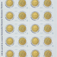 |Romania, LP 1762a/2007, 140 de ani Sistemul Monetar Romanesc Modern, coala, MNH
