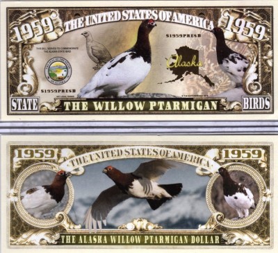 !!! SUA = FANTASY NOTE (TJ6) = ALASKA , THE WILLOW PTARMIGAN - 2016 - UNC foto