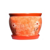 Ghiveci ceramic, interior / exterior, rotund, diverse culori, 27 x 20 cm, cu farfurie, D27/4