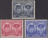 Australia (Commonwealth) 1945 - Seria Completă &bdquo;Sosirea Ducelui și Ducesei de Gloucester / Duke &amp; Duchess of Gloucester&rdquo; - Set 3 Timbre -KV1