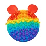Cumpara ieftin Geanta senzoriala Pop It multicolor, 16 cm, silicon flexibil, antistres, reutilizabila, accesoriu pentru copii, 3 ani+