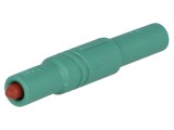 Conector banană 4mm 24A 1kVDC verde cu izolație