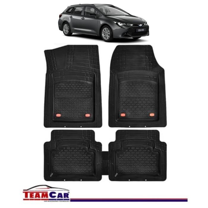Covorase Auto TeamCar&reg; Tip Tavita Compatibile Toyota Corolla Generatia XI (2013&ndash;2019) Negru Material Rezistent
