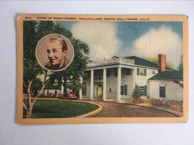 Carte postala veche anii 60, casa lui Bing Crosby, Hollywood, circulata foto