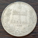 (A966) MONEDA DIN ARGINT UNGARIA - 1 KORONA 1896, FRANZ JOSEPH, MAI RARA, Europa