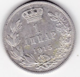 Serbia 1 dinar 1915, Europa, Argint