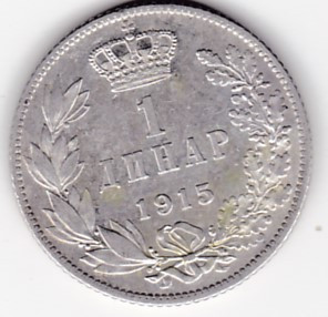 Serbia 1 dinar 1915 foto