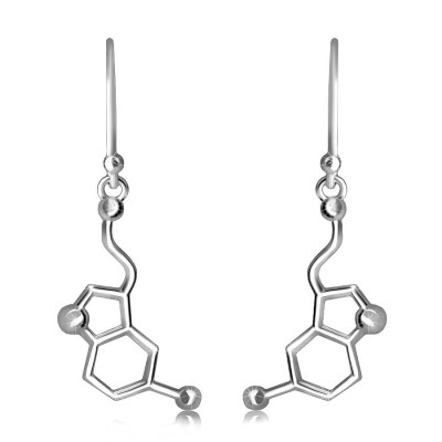 Cercei din argint 925 - compus chimic al serotoninei &amp;bdquo;Hormonul fericirii&amp;rdquo; foto