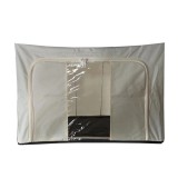Cutie de depozitare Pliabila, Cadru Metalic, cu fermoar, 100 L, material Textil, 60 x 42 x 40 cm, suport de baza din plastic stabil, Bej