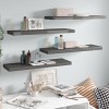 VidaXL Rafturi de perete, 4 buc., gri extralucios, 80x23,5x3,8 cm, MDF