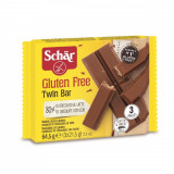 Napolitane invelite in ciocolata fara gluten Twin Bar, 3 x 21.5g, Schar