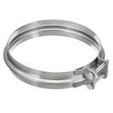 Clemă tub din oțel inoxidabil 304, reglabilă, 6in (150mm), pentru conducte și furtunuri &ndash; Argintiu
