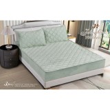 Cumpara ieftin Topper Saltea/Husa de pat matlasata si 2 fete de perne din catifea, cu elastic, model tip topper 180x200 - SPR523